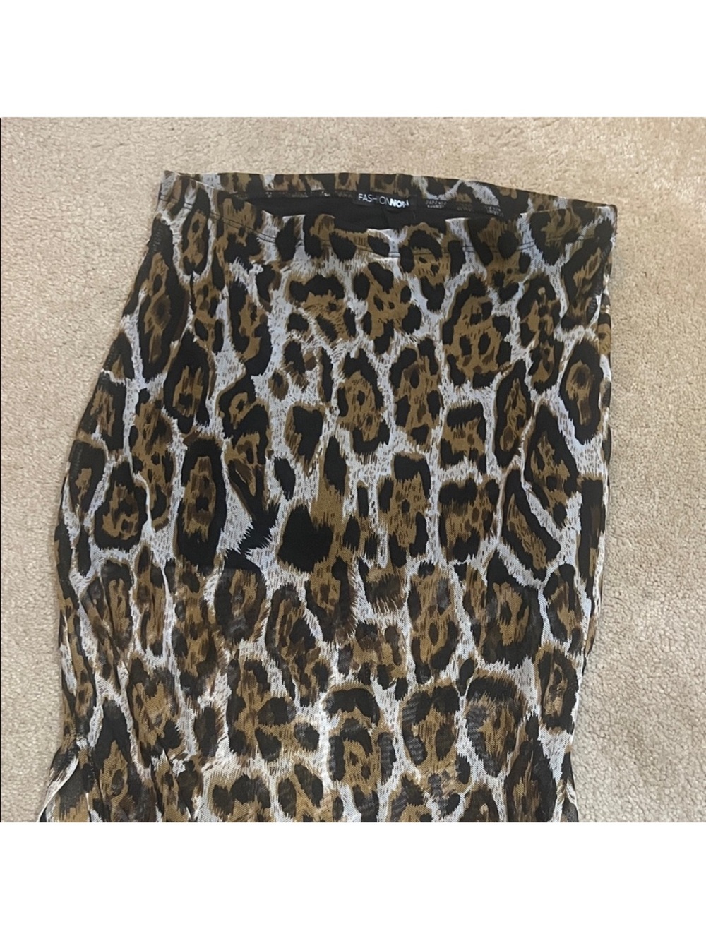 Fashion Nova Leopard Print Pencil Midi Skirt - Brown & Black